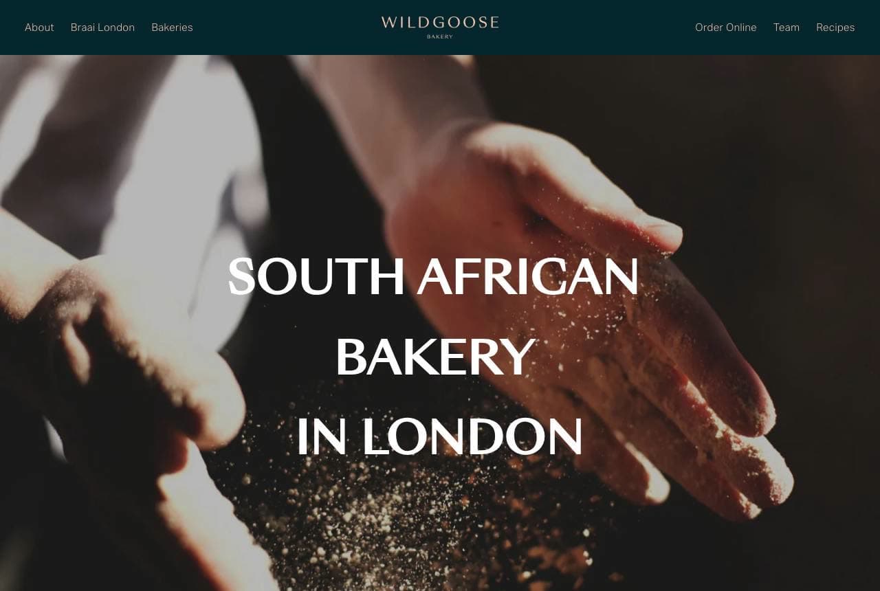 Wild Goose Bakery website — Sourdough Bakery design example