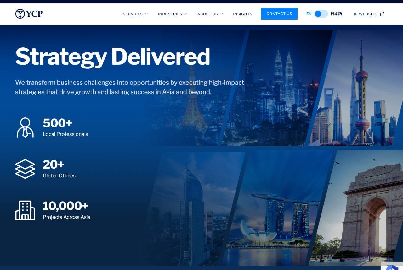 YCP website — Corporate Strategy design example