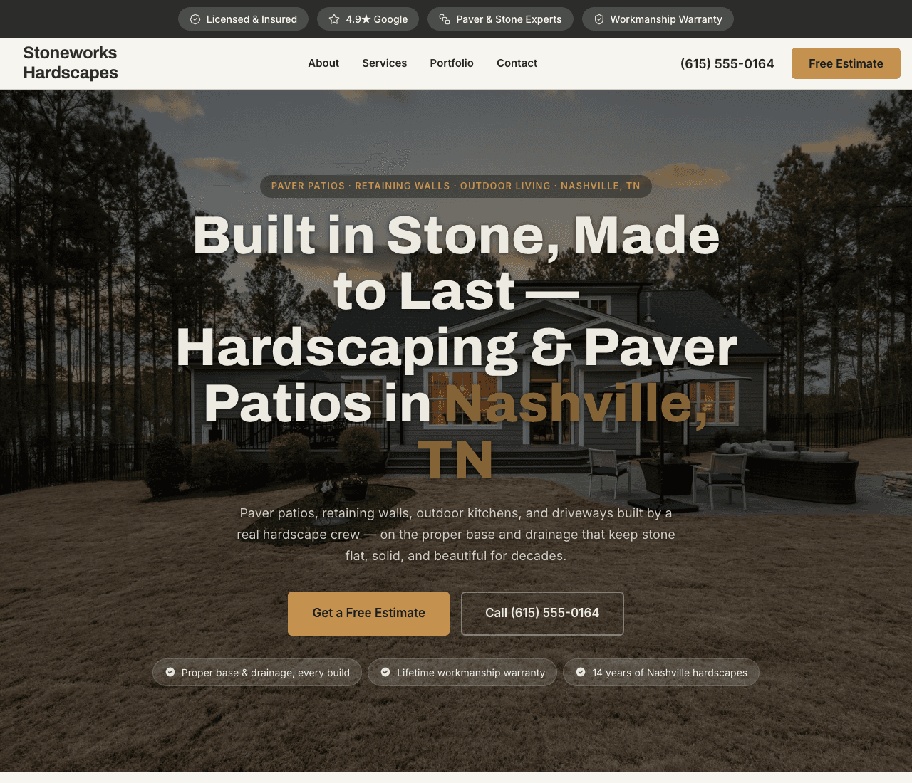 Stoneworks Hardscapes — Hardscaping & Pavers website design you can build with Zarla