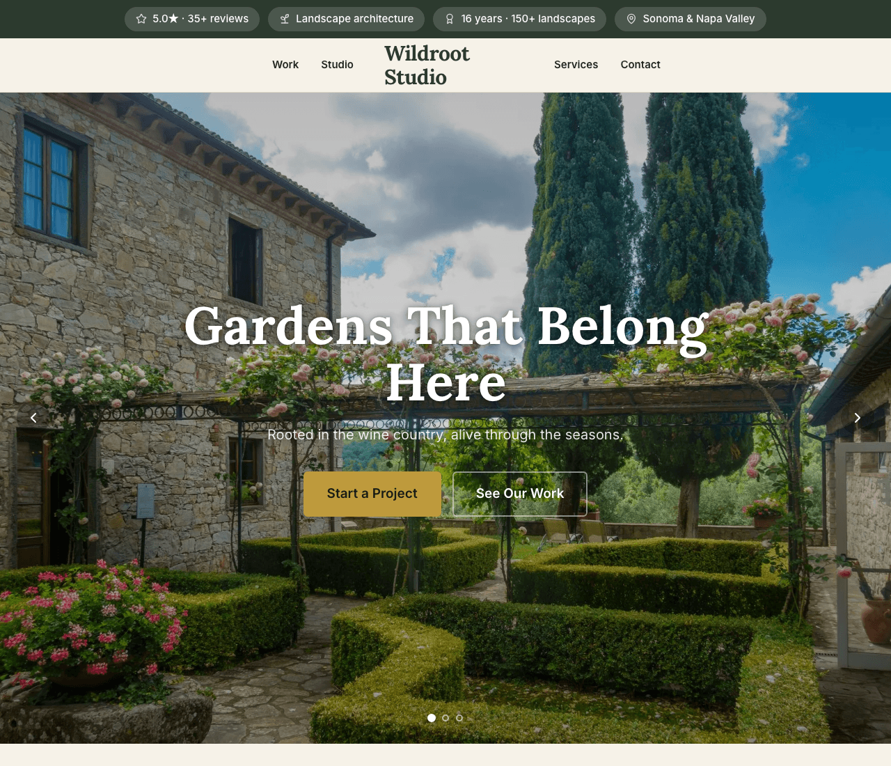 Wildroot Studio — Landscape Architect website design you can build with Zarla