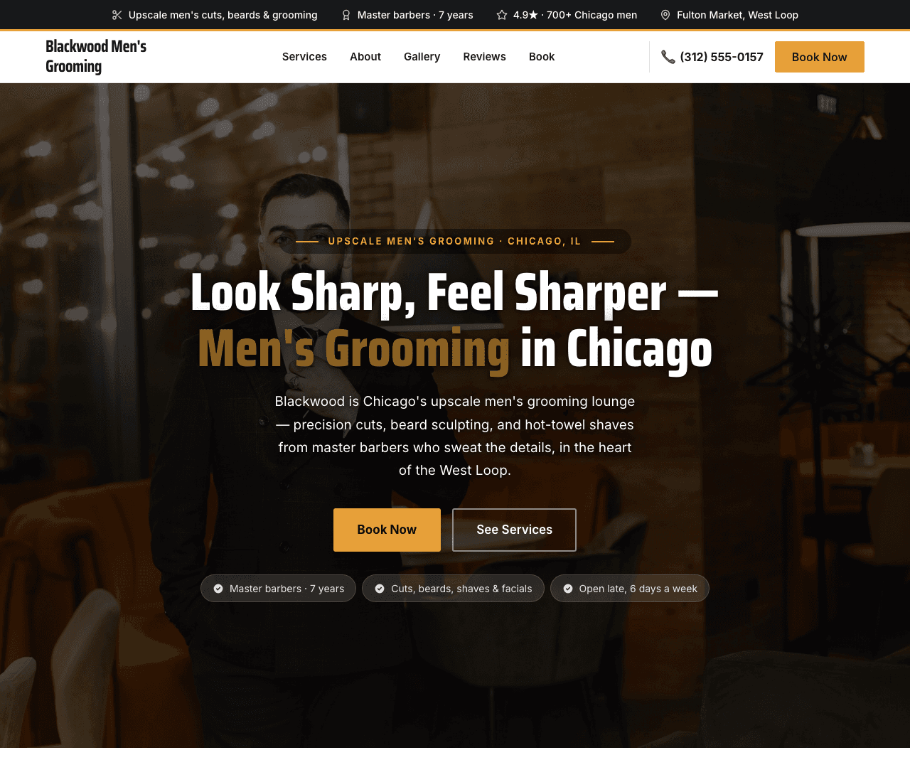 Blackwood Men's Grooming — Men's Grooming website design you can build with Zarla