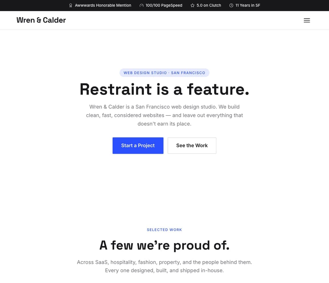 Wren & Calder — Adaptable Template website design you can build with Zarla