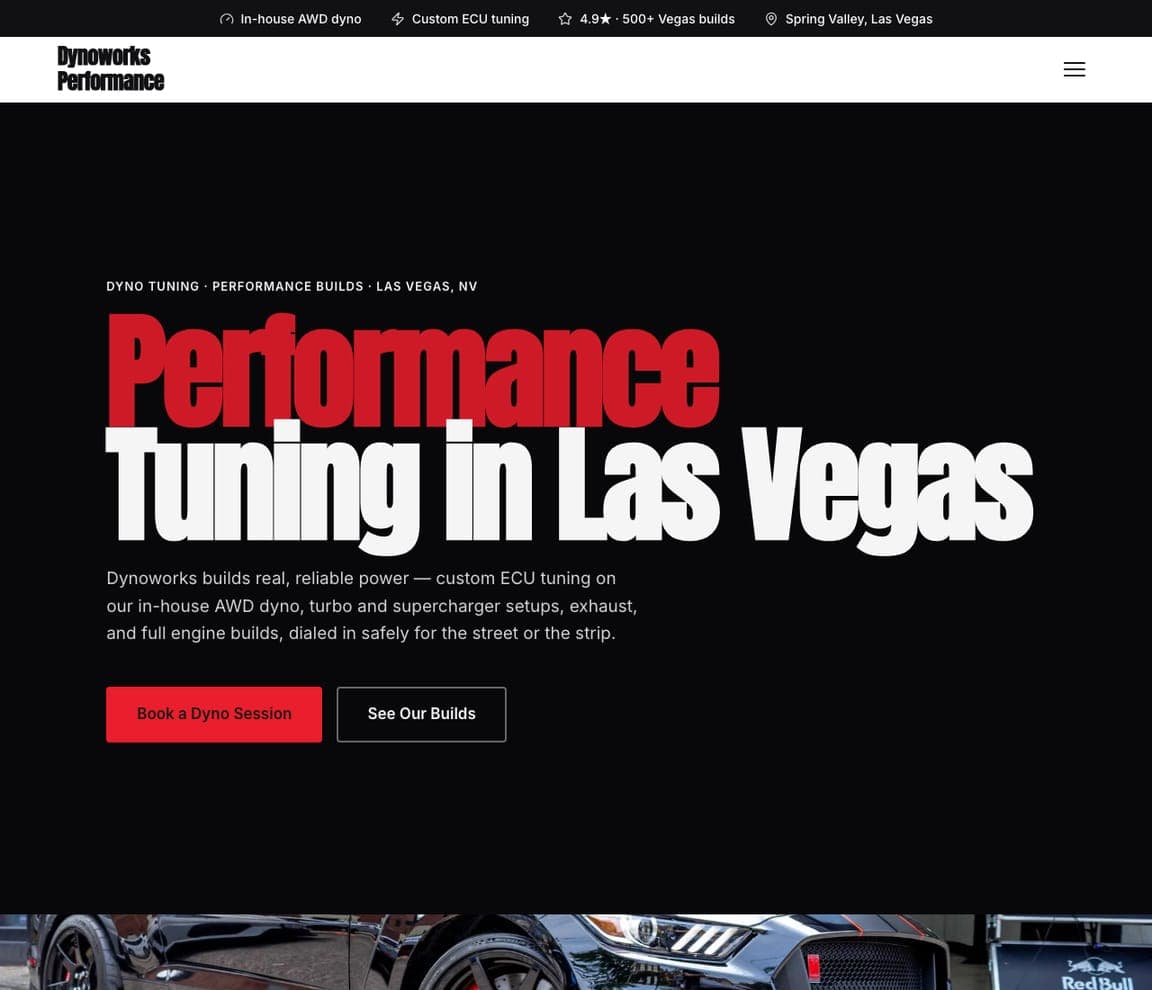 Dynoworks Performance — Performance Tuning website design you can build with Zarla
