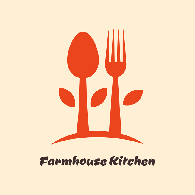 Restaurant logo for business called Farmhouse Kitchen.