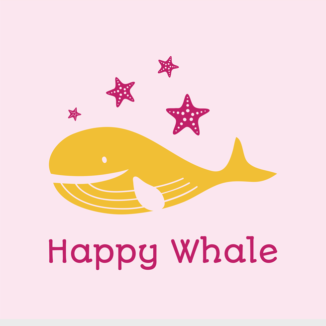 Cute logo for business called Happy Whale.