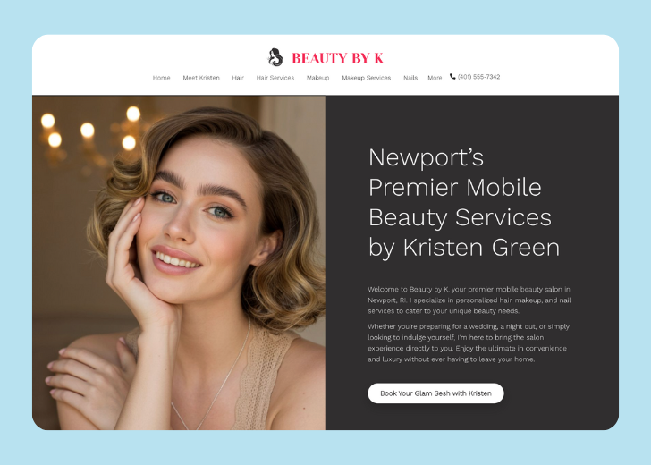 Revive Detailing landing page with the tagline 'Elevate the appearance and condition of your vehicle with Revive Detailing' with a picture of a shiny red car