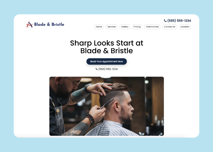 Revive Detailing landing page with the tagline 'Elevate the appearance and condition of your vehicle with Revive Detailing' with a picture of a shiny red car