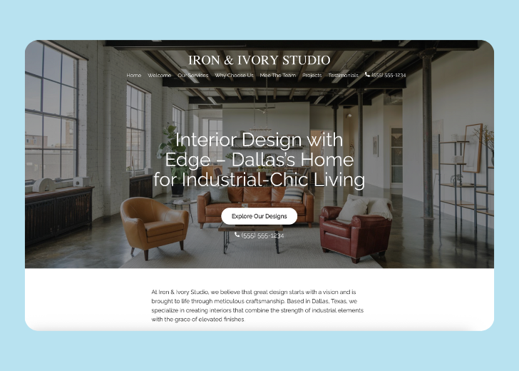 Revive Detailing landing page with the tagline 'Elevate the appearance and condition of your vehicle with Revive Detailing' with a picture of a shiny red car