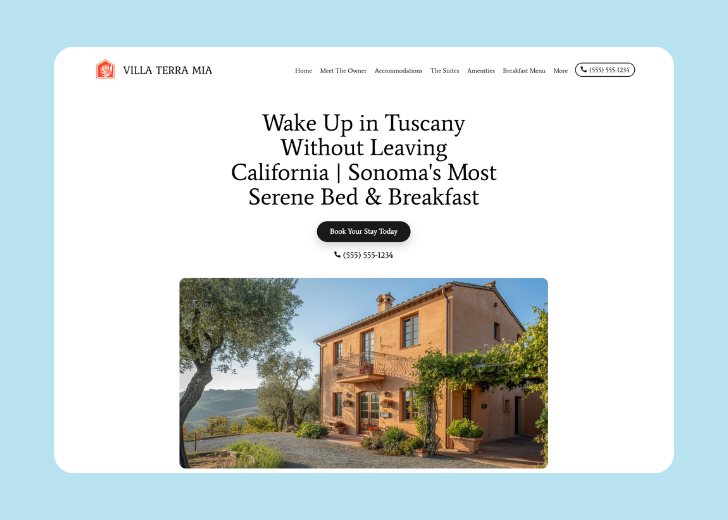 Revive Detailing landing page with the tagline 'Elevate the appearance and condition of your vehicle with Revive Detailing' with a picture of a shiny red car