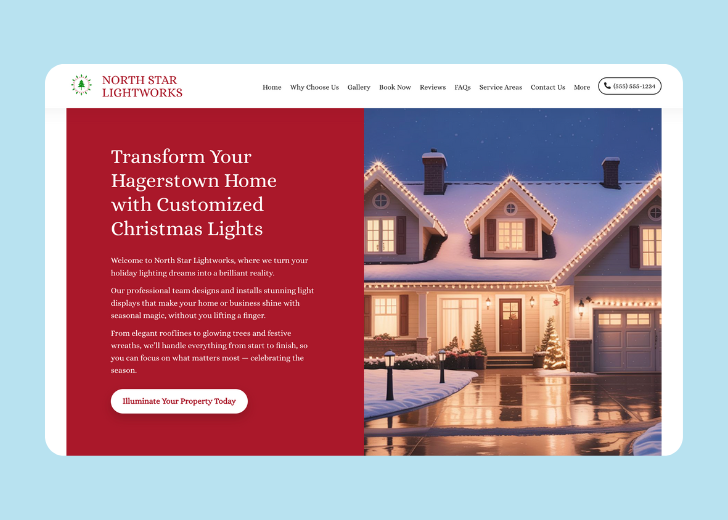 Revive Detailing landing page with the tagline 'Elevate the appearance and condition of your vehicle with Revive Detailing' with a picture of a shiny red car