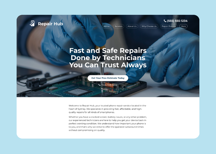 Revive Detailing landing page with the tagline 'Elevate the appearance and condition of your vehicle with Revive Detailing' with a picture of a shiny red car