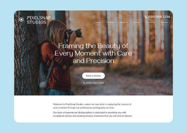 Revive Detailing landing page with the tagline 'Elevate the appearance and condition of your vehicle with Revive Detailing' with a picture of a shiny red car