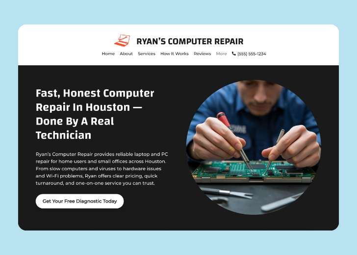 Revive Detailing landing page with the tagline 'Elevate the appearance and condition of your vehicle with Revive Detailing' with a picture of a shiny red car