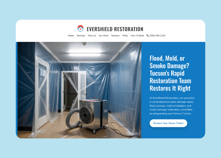 Revive Detailing landing page with the tagline 'Elevate the appearance and condition of your vehicle with Revive Detailing' with a picture of a shiny red car