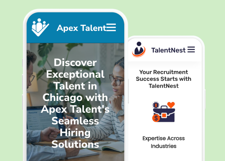 Revive Detailing and Spotless Touch landing pages in two smartphones, side by side, showing mobile view of the websites