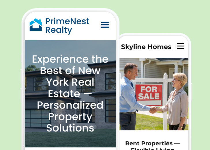 Revive Detailing and Spotless Touch landing pages in two smartphones, side by side, showing mobile view of the websites