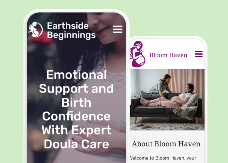 Revive Detailing and Spotless Touch landing pages in two smartphones, side by side, showing mobile view of the websites