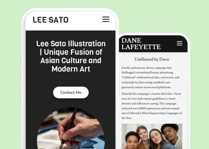 Revive Detailing and Spotless Touch landing pages in two smartphones, side by side, showing mobile view of the websites