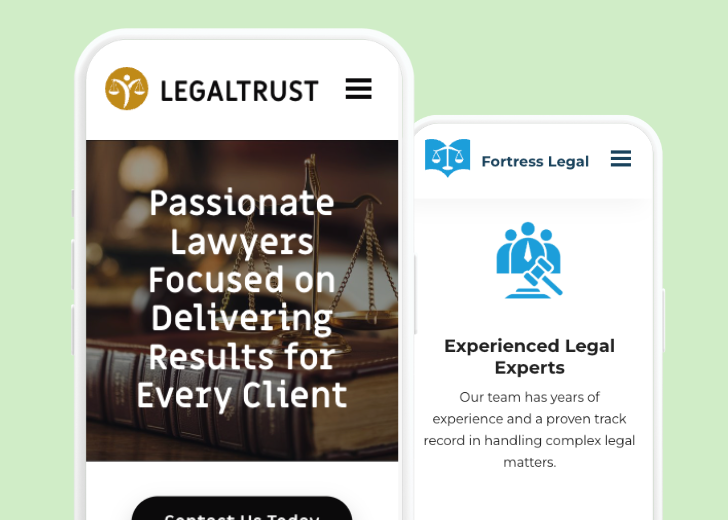 Revive Detailing and Spotless Touch landing pages in two smartphones, side by side, showing mobile view of the websites