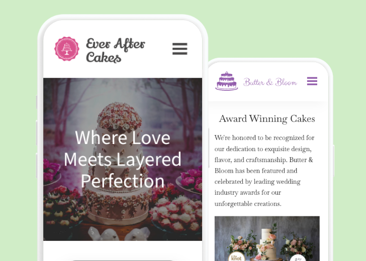 Revive Detailing and Spotless Touch landing pages in two smartphones, side by side, showing mobile view of the websites