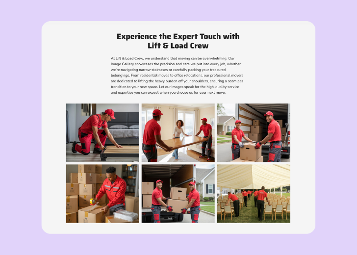 Gallery section titled 'Explore Our Stunning Home Remodeling Projects' with a gallery of 6 images of wooden-themed interior design in a masonry grid layout