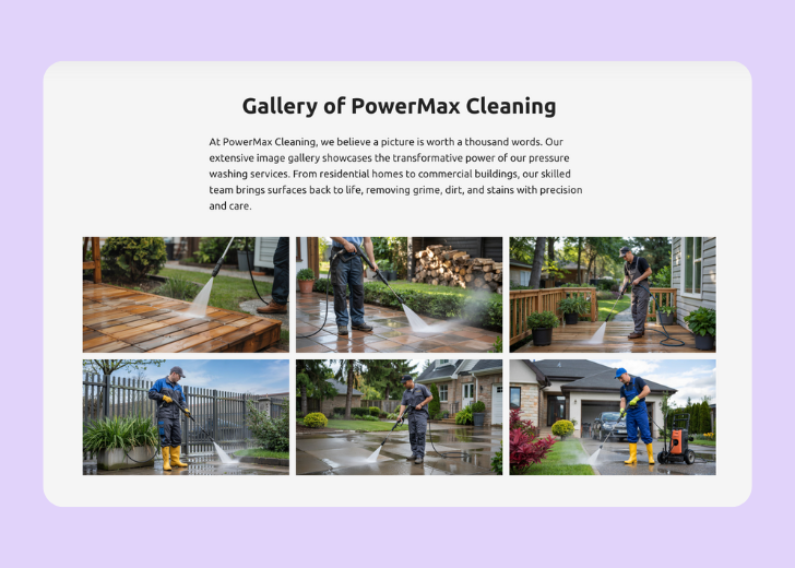 Gallery section titled 'Explore Our Stunning Home Remodeling Projects' with a gallery of 6 images of wooden-themed interior design in a masonry grid layout