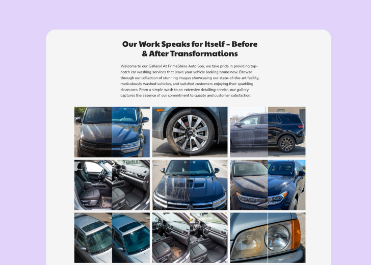 Gallery section titled 'Explore Our Stunning Home Remodeling Projects' with a gallery of 6 images of wooden-themed interior design in a masonry grid layout