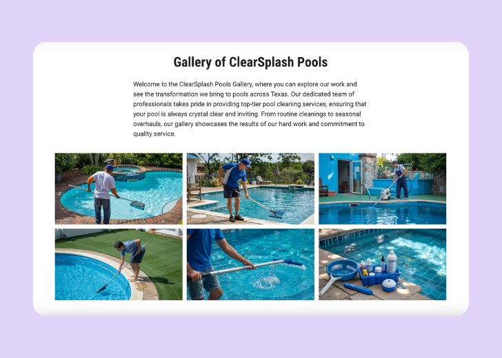 Gallery section titled 'Explore Our Stunning Home Remodeling Projects' with a gallery of 6 images of wooden-themed interior design in a masonry grid layout