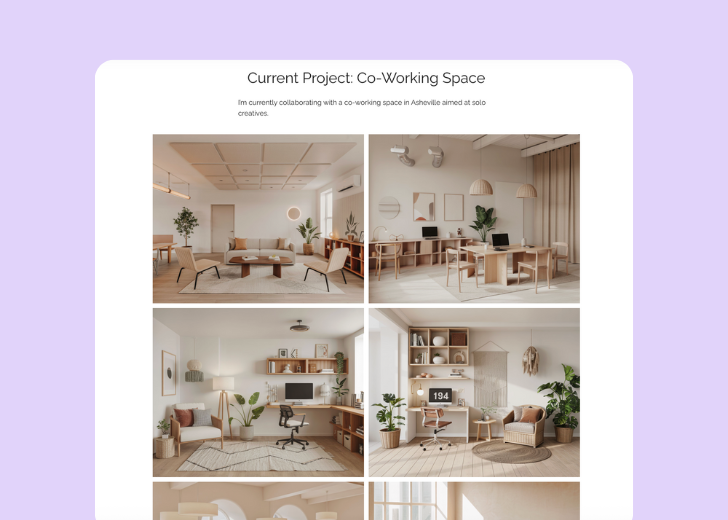 Gallery section titled 'Explore Our Stunning Home Remodeling Projects' with a gallery of 6 images of wooden-themed interior design in a masonry grid layout