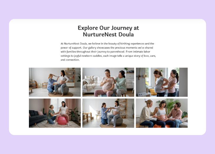 Gallery section titled 'Explore Our Stunning Home Remodeling Projects' with a gallery of 6 images of wooden-themed interior design in a masonry grid layout