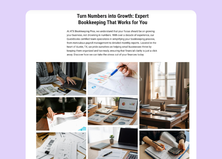 Gallery section titled 'Explore Our Stunning Home Remodeling Projects' with a gallery of 6 images of wooden-themed interior design in a masonry grid layout