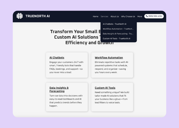 Spotless Touch landing page of a specific service titled 'Post Construction Cleaning' with a contact form on the side