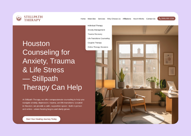 Spotless Touch landing page of a specific service titled 'Post Construction Cleaning' with a contact form on the side