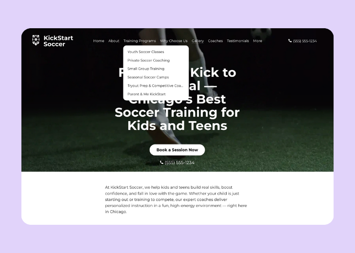 Spotless Touch landing page of a specific service titled 'Post Construction Cleaning' with a contact form on the side