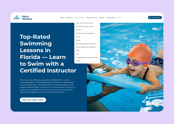 Spotless Touch landing page of a specific service titled 'Post Construction Cleaning' with a contact form on the side