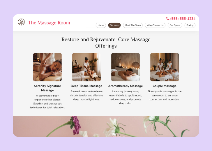 Spotless Touch landing page of a specific service titled 'Post Construction Cleaning' with a contact form on the side
