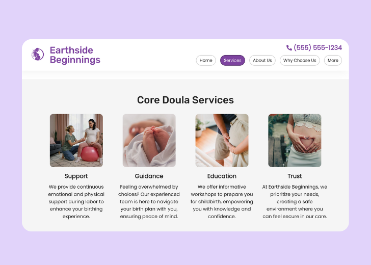 Spotless Touch landing page of a specific service titled 'Post Construction Cleaning' with a contact form on the side