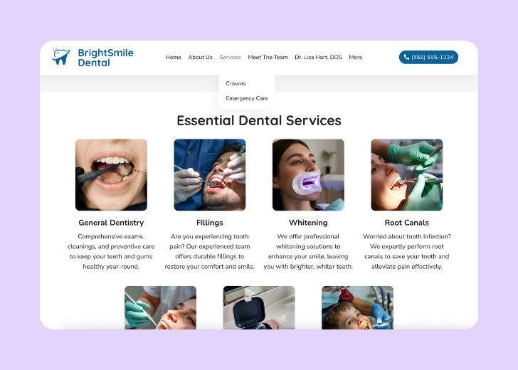 Spotless Touch landing page of a specific service titled 'Post Construction Cleaning' with a contact form on the side