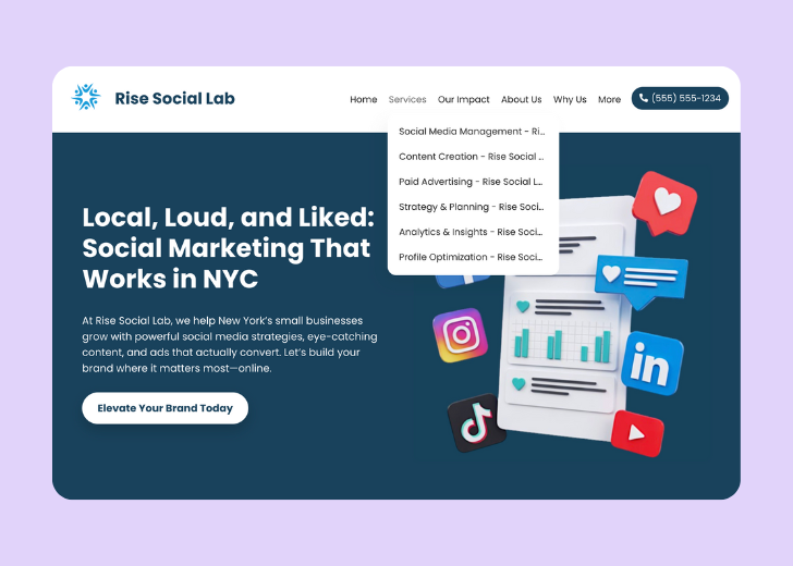 Spotless Touch landing page of a specific service titled 'Post Construction Cleaning' with a contact form on the side