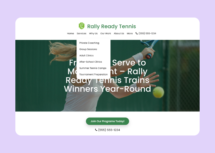 Spotless Touch landing page of a specific service titled 'Post Construction Cleaning' with a contact form on the side