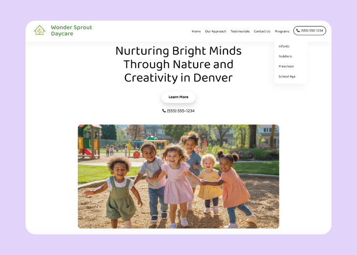 Spotless Touch landing page of a specific service titled 'Post Construction Cleaning' with a contact form on the side