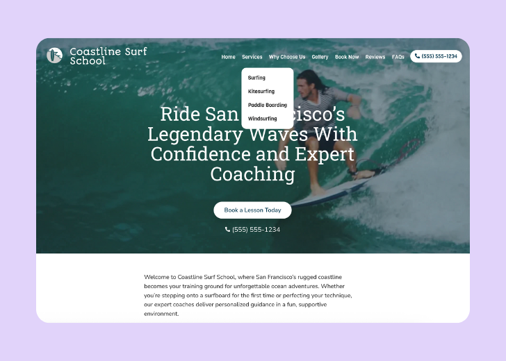 Spotless Touch landing page of a specific service titled 'Post Construction Cleaning' with a contact form on the side