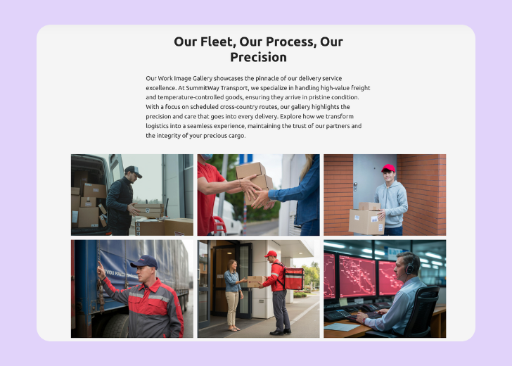 Gallery section titled 'Explore Our Stunning Home Remodeling Projects' with a gallery of 6 images of wooden-themed interior design in a masonry grid layout