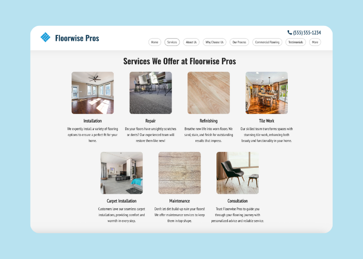 Spotless Touch landing page of a specific service titled 'Post Construction Cleaning' with a contact form on the side