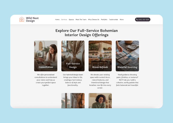 Spotless Touch landing page of a specific service titled 'Post Construction Cleaning' with a contact form on the side