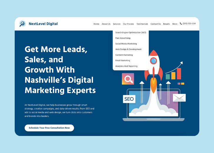 Spotless Touch landing page of a specific service titled 'Post Construction Cleaning' with a contact form on the side