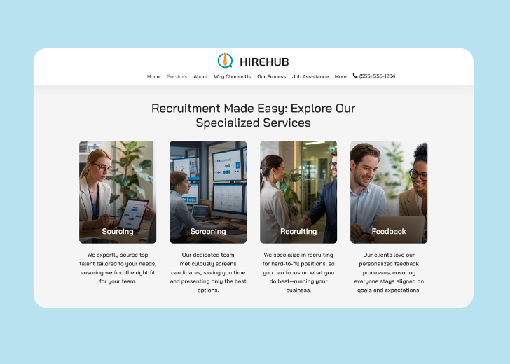 Spotless Touch landing page of a specific service titled 'Post Construction Cleaning' with a contact form on the side