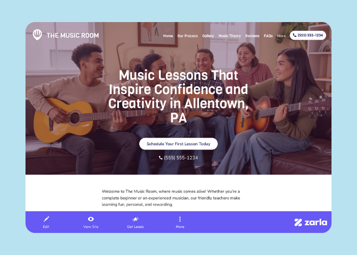 Screenshot of Zarla Editor's UI for selecting fonts and color palettes and uploading custom images