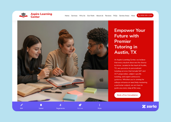 Screenshot of Zarla Editor's UI for selecting fonts and color palettes and uploading custom images