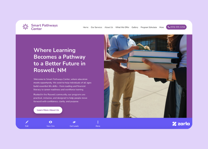 Screenshot of Zarla Editor's UI for selecting fonts and color palettes and uploading custom images